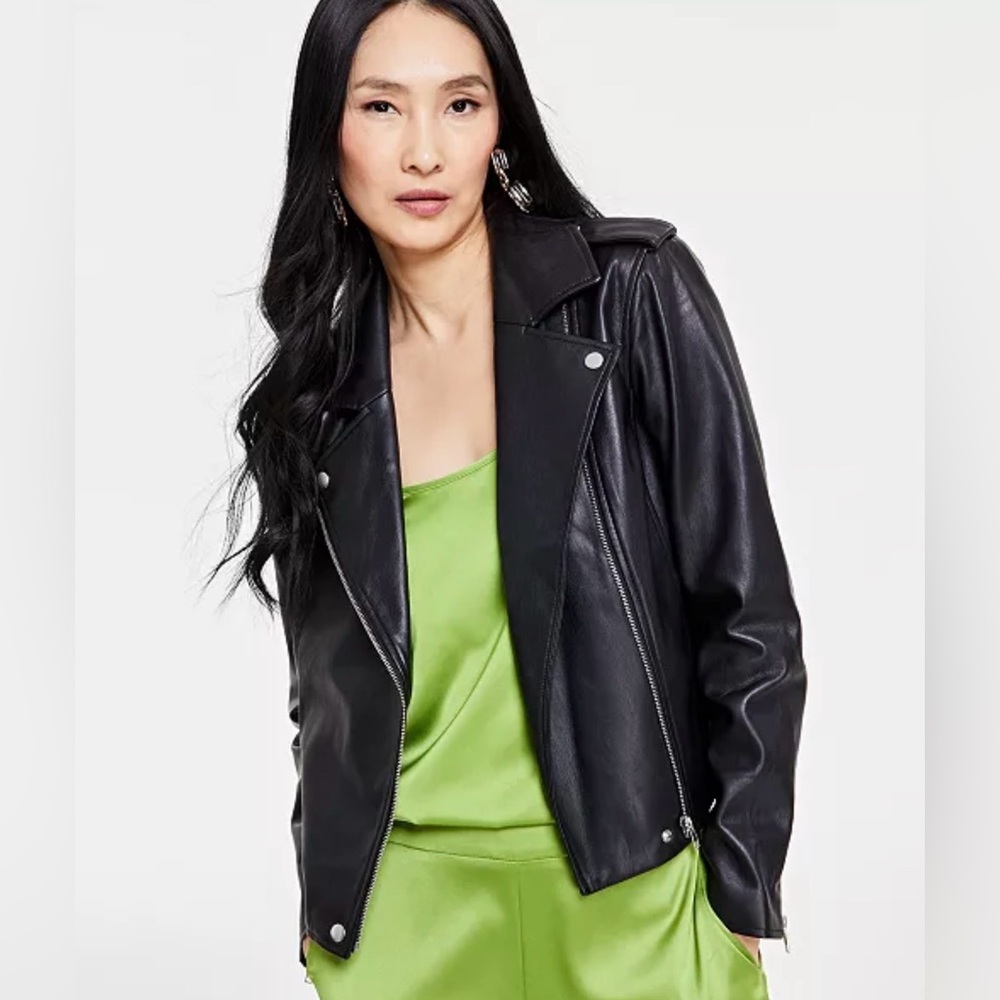 I.N.C. Faux Black Leather Jacket NEW 🖤